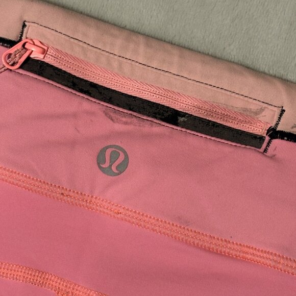 Lululemon Run Pace Tight 25" Bleached Coral Athletic Leggings Zip Pocket Size 8 - Picture 8 of 9
